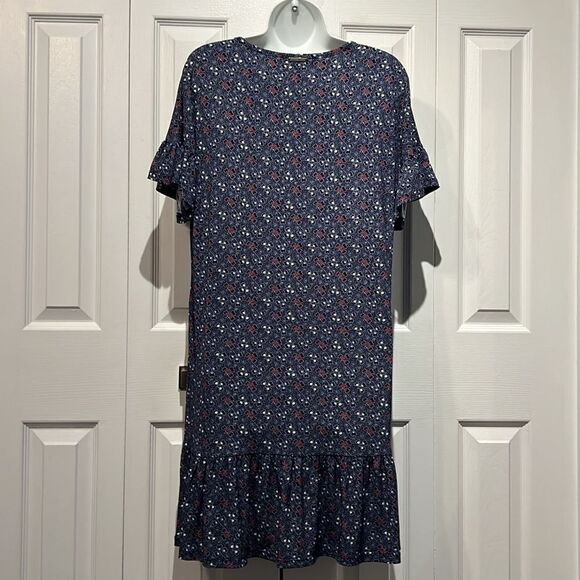 Michael Michael Kors Navy Blue With Heart Pattern Short Sleeve Dress Size M - Picture 7 of 11